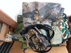 Canteens, camo fabric, bags, outerwear