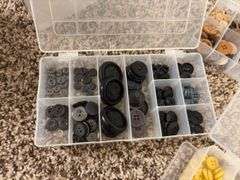 6 boxes of color sorted, assorted buttons