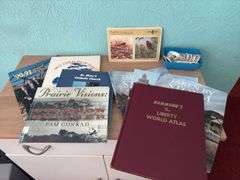 All kinds of stuff representing Iowa-badges, posters, books