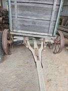 Wooden double box wagon on steel wheel gear 10.5' box
