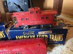 AC Gilbert Co 3/16” scale American Flyer train set,  track, crossover and No. 2 transformer