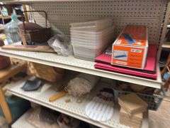 Two sided store display rack and all contents mostly crafting items