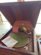 Sears, Roebuck & Co Silvertone Phonograph with records