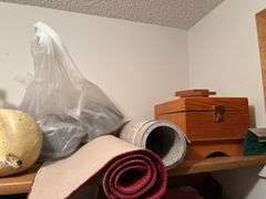 Persian cord, wall art, Thailand jute, bookends, lamp oil, shoe shine kit, entry rug, piece of linoleum and more