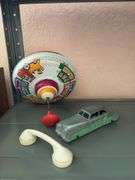 Ohio Art top, phone rattle, car marked Made in United States of America