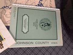 All kinds of stuff representing Iowa-badges, posters, books