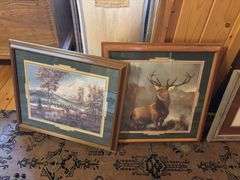 Three wolf prints and elk prints