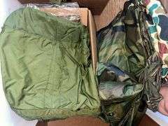 Canteens, camo fabric, bags, outerwear