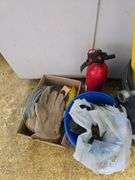 Axe, saw, loppers, crowbar, C clamps etc...