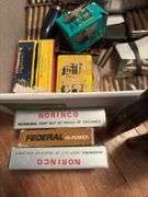 Assorted military ammo, brass etc...