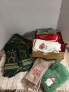Christmas and holiday towels, all appear to be new