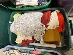 4 large totes of various fabric, LOTS!