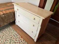 18D x 40L x 30H three drawer dresser, spoon carved drawers