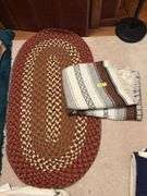 Southwestern style blanket and oval braided rug 28x48