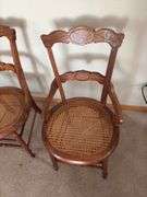 Walnut cane seat dining chairs, have been refinished by Schanz Furniture. Your bid x 2