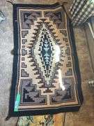 Black and tan toned southwest style rug - smoking home