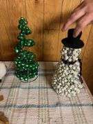 Handcrafted sheep, bell tree and snowman and candle spinner