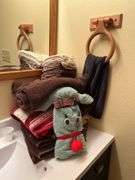 African animal prints and decor, rug, towels, fold up drying rack