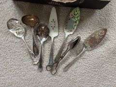 Old flatware and serving pcs