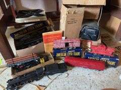 AC Gilbert Co 3/16” scale American Flyer train set,  track, crossover and No. 2 transformer