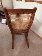 Kraus Furniture Amana  solid walnut arm rocker, solid seat cane back
