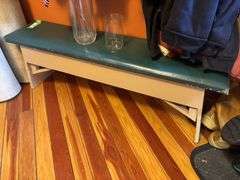 Wooden entry way bench