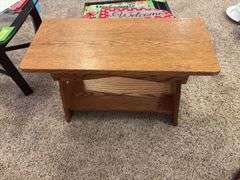 12 x 27 x 17H oak bench