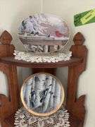 6 collector plates, most are birds Shelf not included