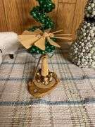Handcrafted sheep, bell tree and snowman and candle spinner