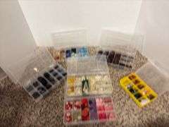 6 boxes of color sorted, assorted buttons