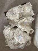 Lace work includes doilies, dresser runners, curtain panels etc Victorian Rose and other patterns