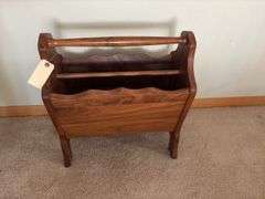Amana walnut magazine rack 18 x 19H
