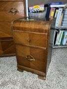 Walnut waterfall front chest of drawers and nightstand dresser is 18d x 32l x 54h NO CONTENTS