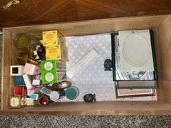 Educational materials, Avon products, candles and jars and a dresser drawer full of new kids unprinted Tee shirts