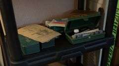 Office supplies, sewing supplies, etc The Sewing Machine Drawers previously in this lot are NOT included.NO SHELF