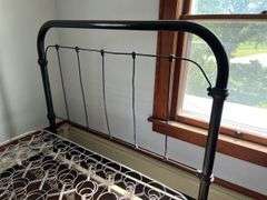 Full size metal bed with headboard and footboard Don’t let the springs deter you from bidding, if you just want the bed you can leave the springs. BLUE LIGHT SPECIAL, this sale only!!