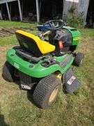 John Deere L100 riding mower 42" deck, SN 100Aa141171, hood broken, runs and mows