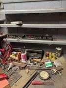 All tools on benchtop EXCLUDING VISE-bits, washers, torch, metal product drawers, torque wrench, etc