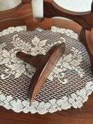 Amana walnut foldable candle holder and small half round shelf