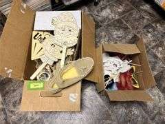 Wood kids craft items and photo booth fun stuff