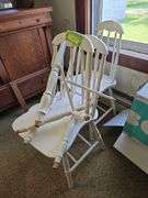 2 painted chairs and a 3rd one for spare parts