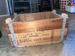 3 metal ammo boxes and 1 wood box