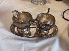 Sterling tray, cream and sugar 9.17 oz