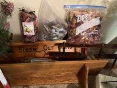 Variety of household decor, clock shelf and more