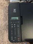 Office supplies, Canon mx492 printer, paper, small lock box, teakwood desk trays