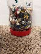 3 containers of old buttons, big and small