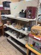 Two sided store display rack and all contents mostly crafting items