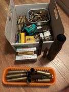 Assorted military ammo, brass etc...