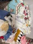 Printed fabric table linens and aprons