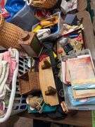 Baskets, sewing hoop, shopping bags etc...